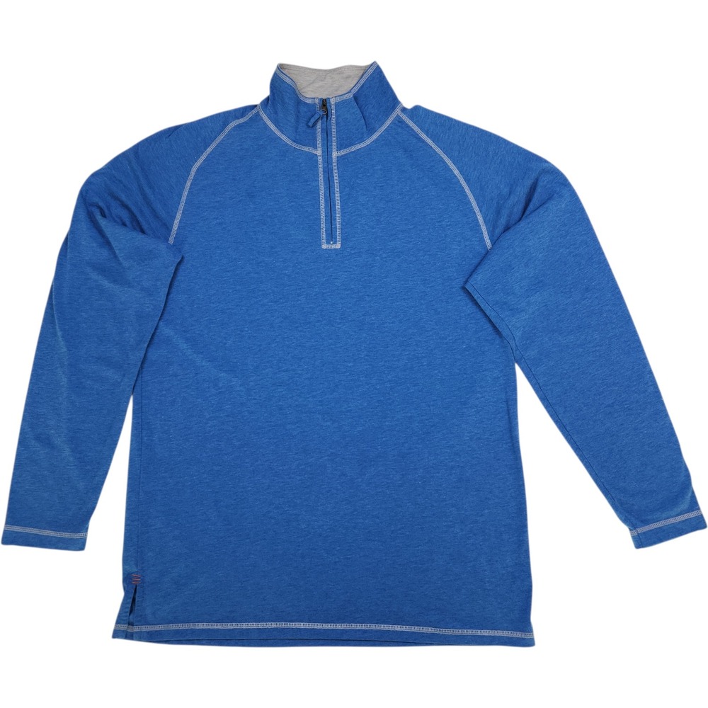True Measure Sz L Blue Quarter Zip Pullover Long Sleeve Shirt Gorpcore